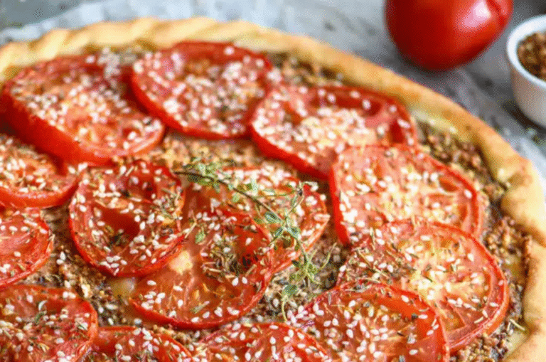 Tarte à la moutarde et tomate